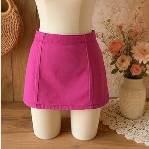 Pink Micro Mini Denim Skirt PrettyLittleThing Size 2 Festival Coquette Baddie